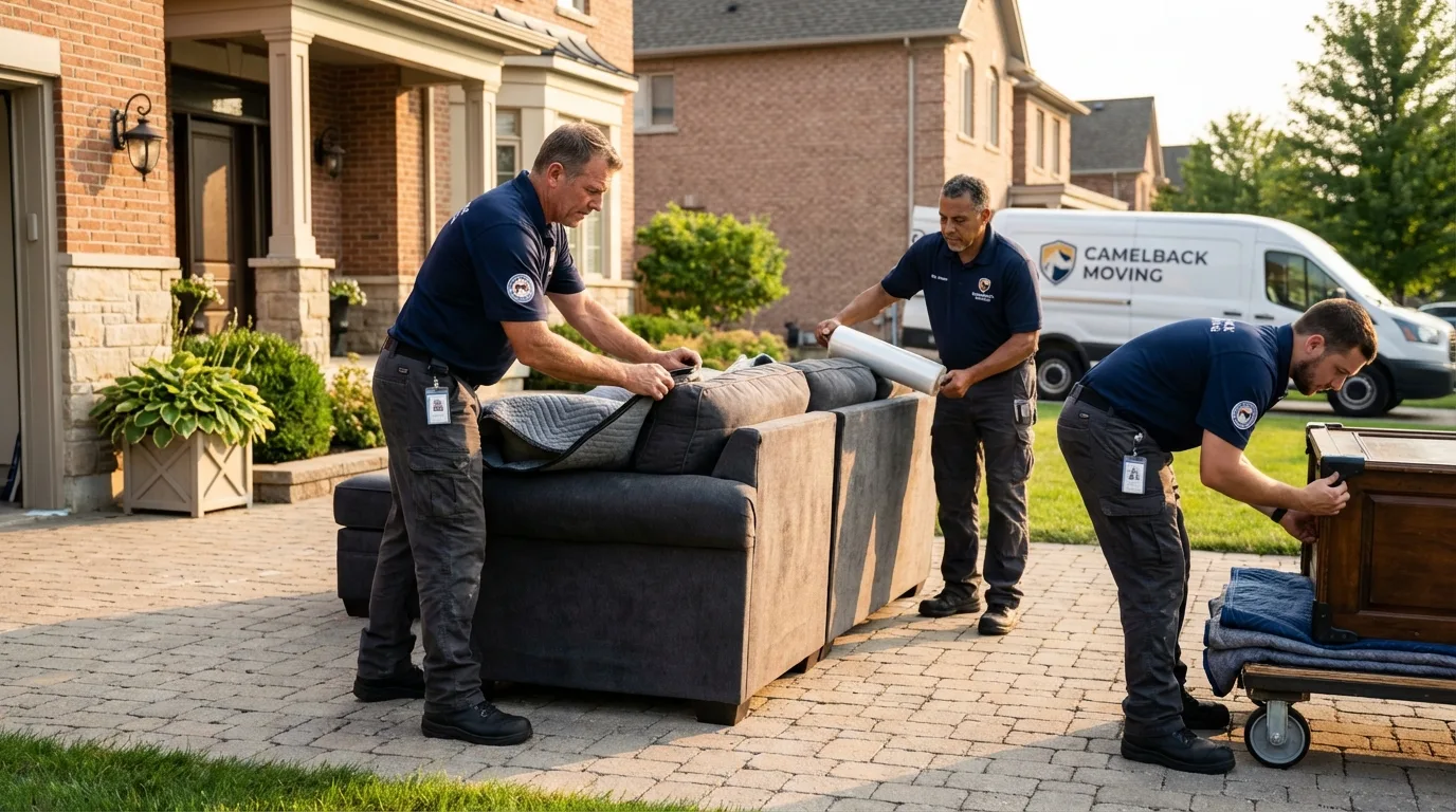 Large estate moving crew wrapping furniture in Helper, UT