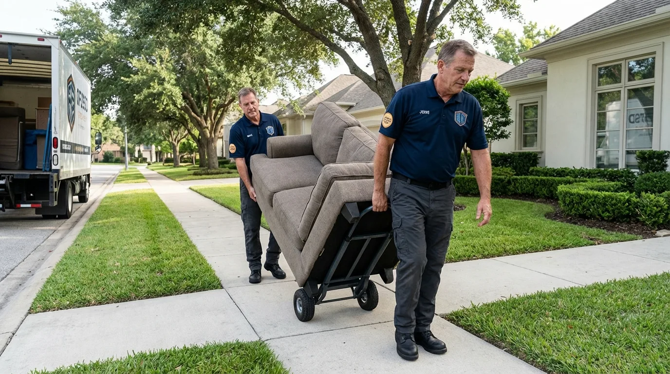 Local residential moving crew loading furniture in Helper, UT